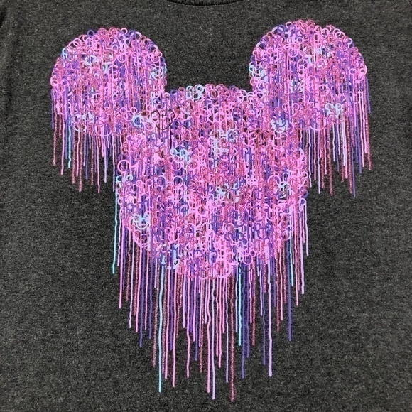 Disney Tops - Disney Glitter Paint Drip Mickey T-Shirt